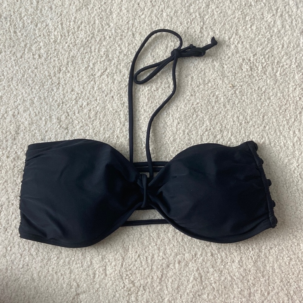 Black bandeau bikini top from Hollister